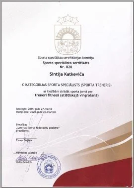 C Kategorijas Sporta Speciālista Sertifikāts