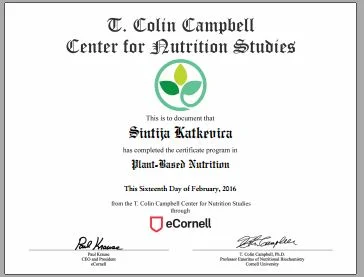 Certificate in Plant-Based Nutrition
